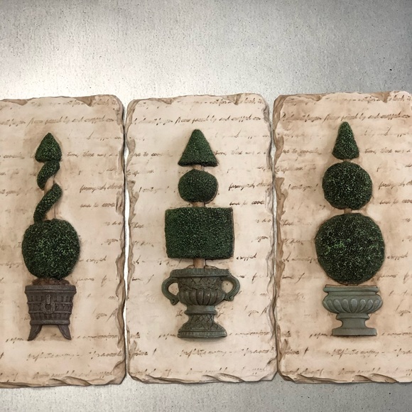 unbranded Other - 3 Set of Decorative topiary Plaques.- great decor